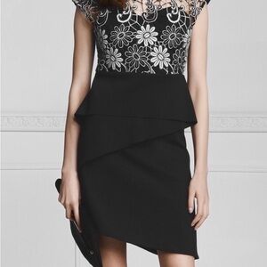 Anne Fontaine Black and White Asymmetrical Dress